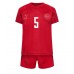 Billige Danmark Joakim Maehle #5 Børnetøj Hjemmebanetrøje til baby VM 2022 Kortærmet (+ korte bukser)
